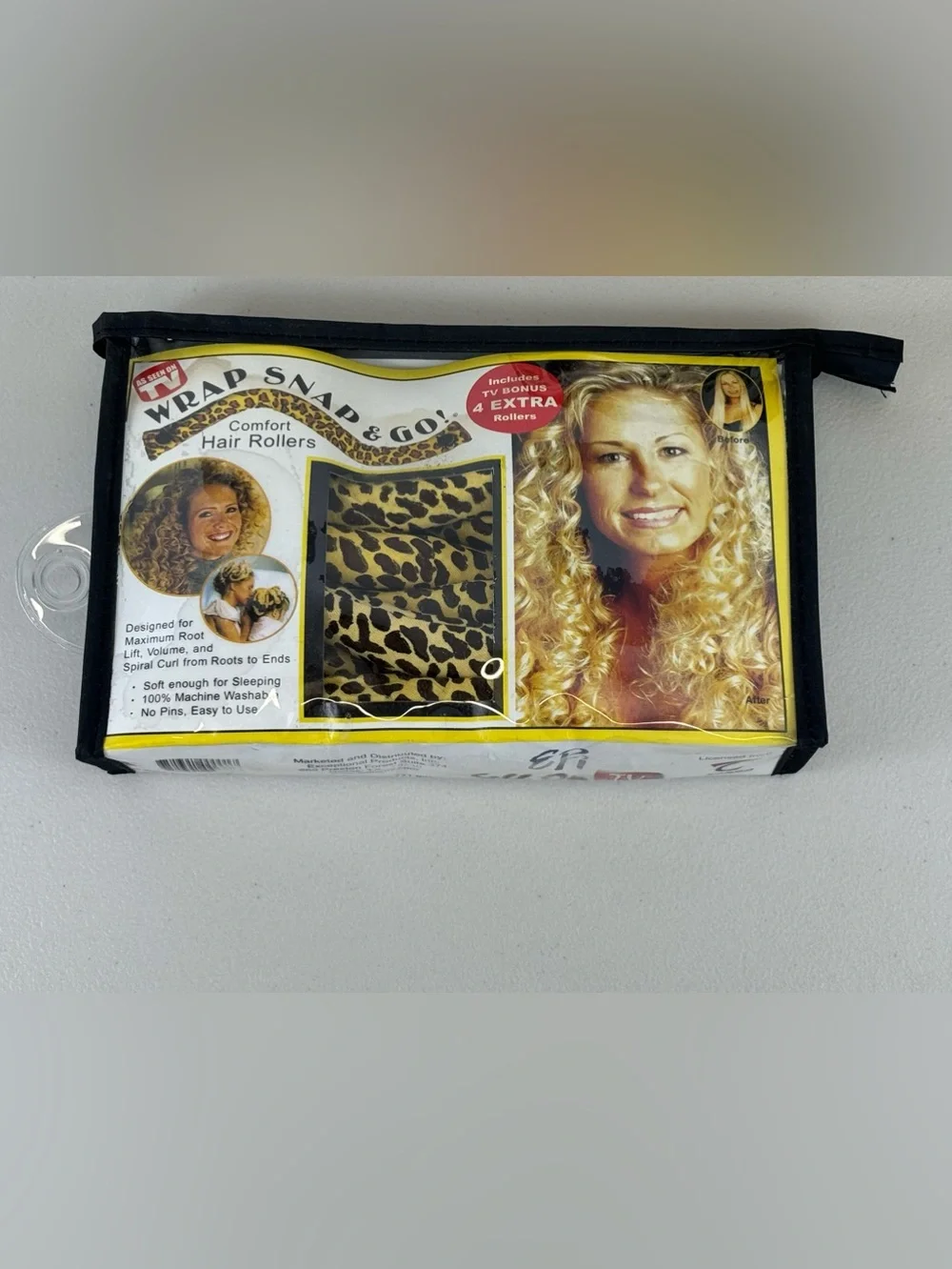 Wrap Snap & Go Leopard Print Heatless Hair Rollers  Set of 24 - 12 Pack x 2